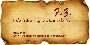 Fáskerty Zakariás névjegykártya
